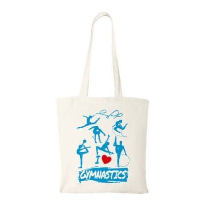 Tote bag ginnasta | Borsa in stoffa | Ginnastica Ritmica | Gymnastic silhouette monocolore cuore rosso | Regalo scuola | Regalo sport